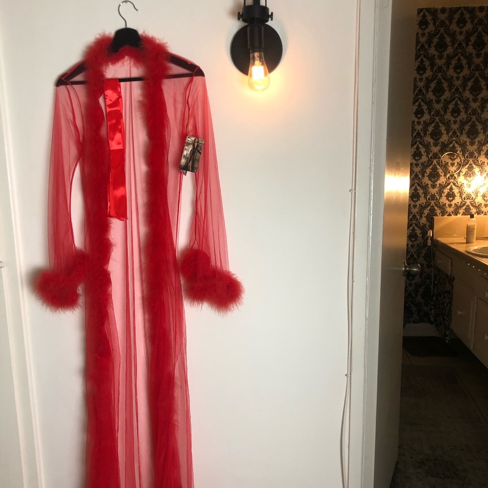 Sultry Sheer Feather Robe
